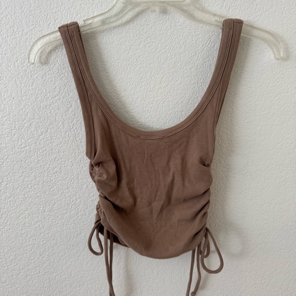 3/$15 Zara Brown Sleeveless Ruched Top